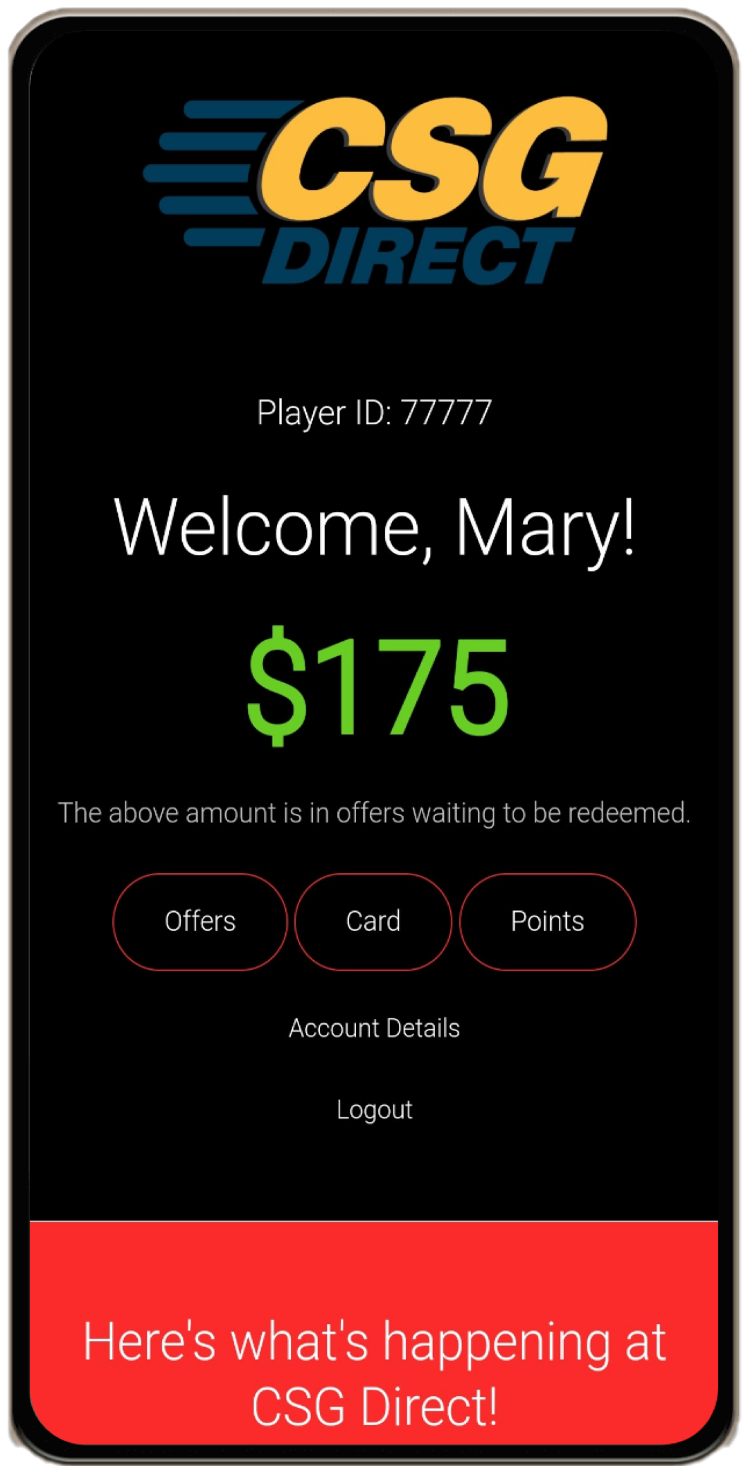 App screen